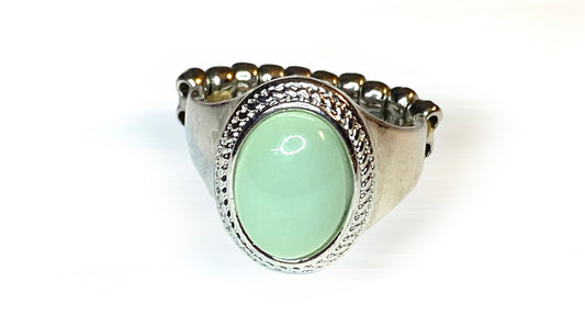 Light Green Stone Adjustable Ring