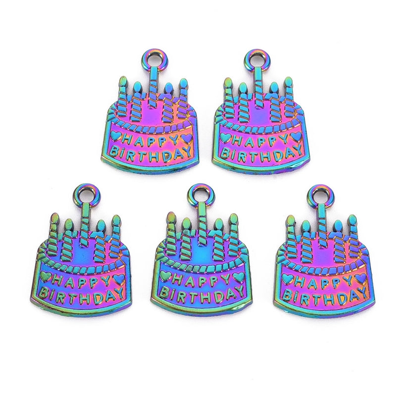 Happy Birthday Cake Charms
